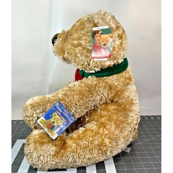 Vtg 2003 JCPenney Holiday Collection Golden Teddy Bear Plush Large 22" w BOW - Picture 13 of 16